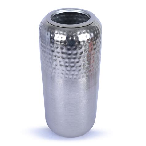 Shiraz Metal Hammered Vases in Silver Colour – HomeTown