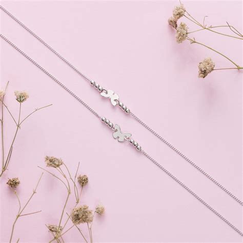 Minimalistic Butterfly 925 Sterling Silver Anklets - Valentine's Gift ...