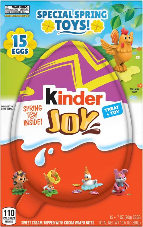 Amazon.com: Kinder Joy, 15 Easter Eggs, Cream and Chocolatey Wafers ...