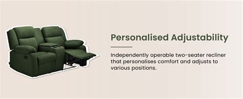 duroflex Avalon Twin- Modern 2-Person Sofa Manual Fabric Recliner Sofa ...