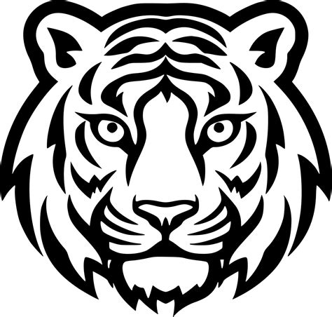 Tiger Face Clip Art Black And White