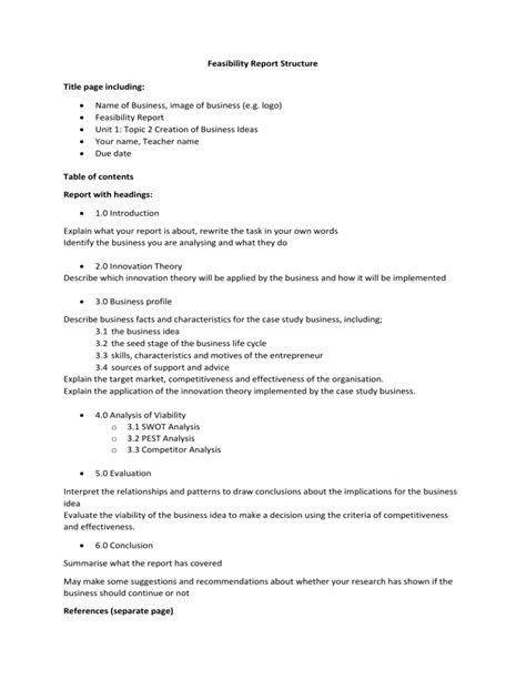 Image result for Feasibility Report Examples PDF