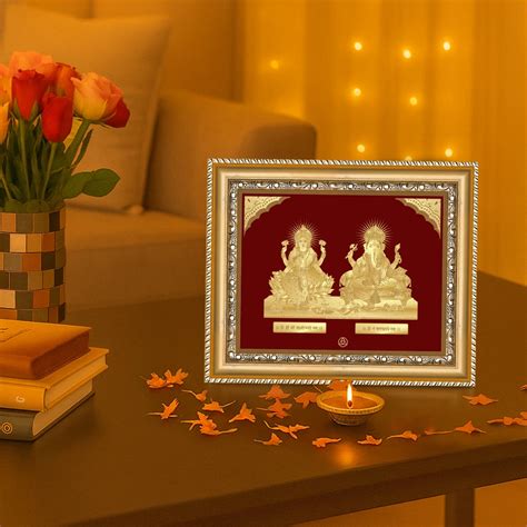 Lakshmi & Ganesh Gold Wall Frame | 24K Gold Plated Foil – DIVINITI ...