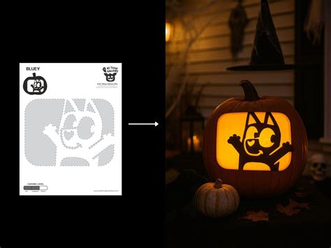 Bluey Pumpkin Stencil Printable Pdf | FREE Printable