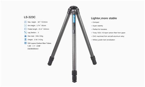 Buy Leofoto LS-323C Ranger Series Compact Carbon Fiber Tripod at Lowest ...