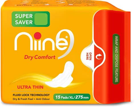 nine dry comfort ultra thin xl (15pads) fluid lock technology Sanitary ...