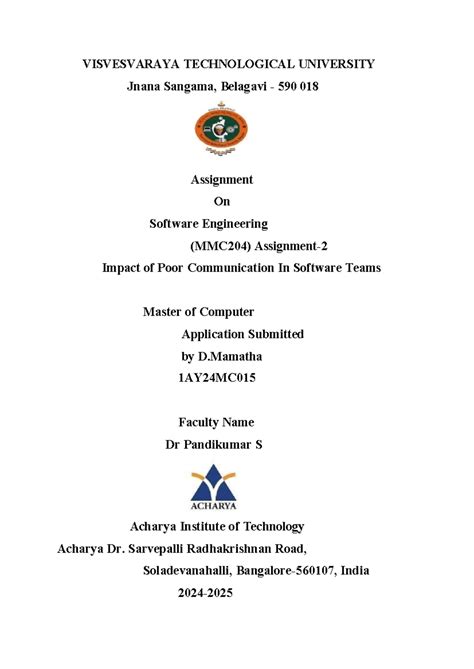 MMC204 Assignment: Impact of Poor Communication in Software Teams - Studocu