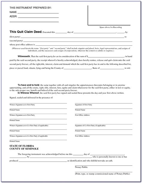 Duval County Quit Claim Deed Form - CountyForms.com