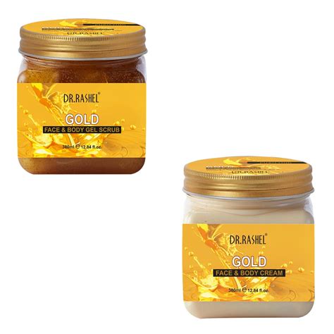Buy DR.RASHEL Gold Gel Scrub & Gold Cream For Face & Body (380 Ml Each ...