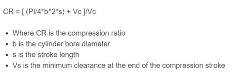 Image result for Calculate Compression Ratio Formula