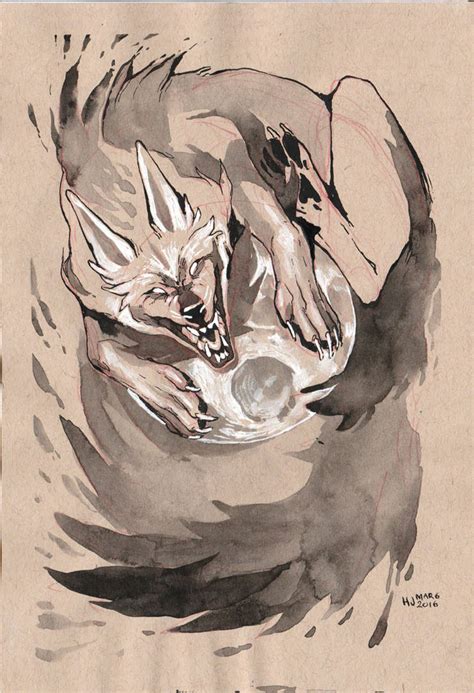 Image result for Ink Drawing RPG Wolf