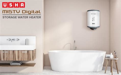Buy USHA SWH Misty Digital 25L Ivory Cherry BLOSS with Pipes & Free ...
