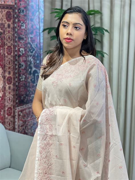 Floral Machine Embroidery Kota Saree | YNG825 – Aham Designer Boutique