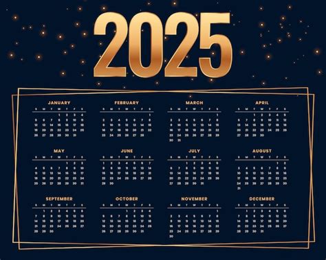 Modèle de calendrier de bureau premium 2025 conception imprimable à ...