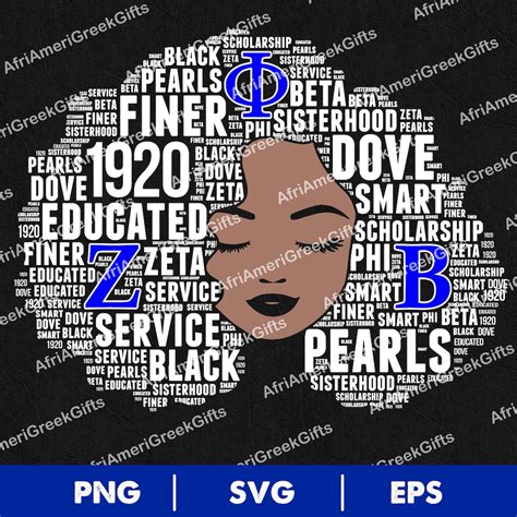 Women Zeta 1920 Afro Hair Words Includes SVG & PNG. Zeta 1920 Digital ...