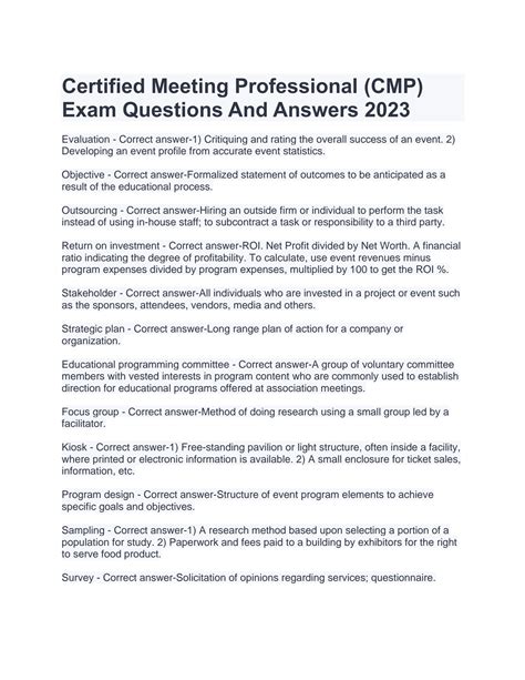 SOLUTION: Certified meeting professional - Studypool