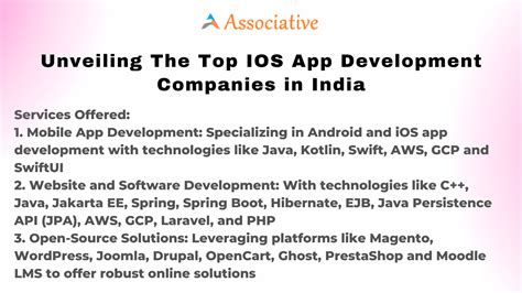 Unveiling the Top IOS App Development Companies in India Associative