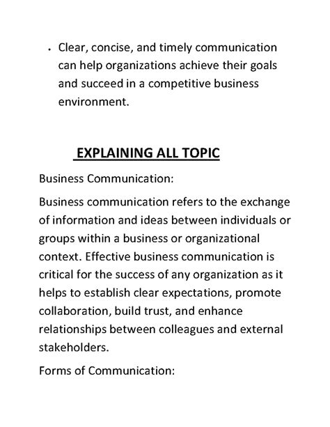 Buisness Communication 2 - Clear, concise, and timely communication can ...