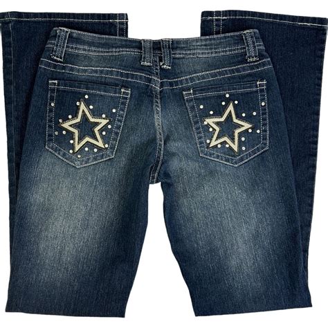 Hybrid & Company Womens Boot Cut Jeans Blue Stretch... - Depop