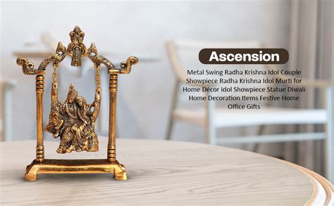Buy ascension Metal Swing Radha Krishna Idol Couple Showpiece Radha ...