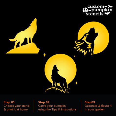 Wolf Pumpkin Carving Stencil - Custom Pumpkin Stencils 2025