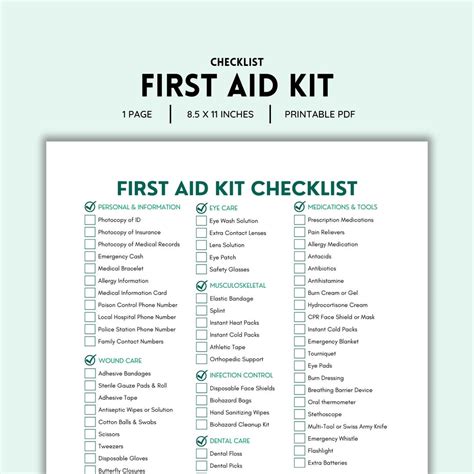 First Aid Checklist 的图像结果