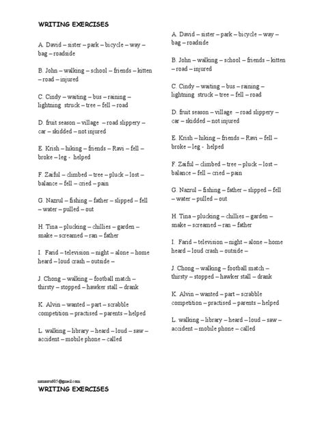 Image result for Writing Exercises