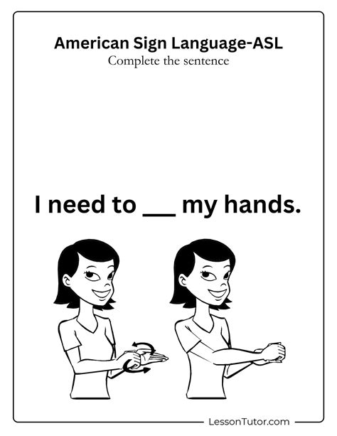 Sign Language- Complete the sentence - Free Coloring Pages, PDF ...