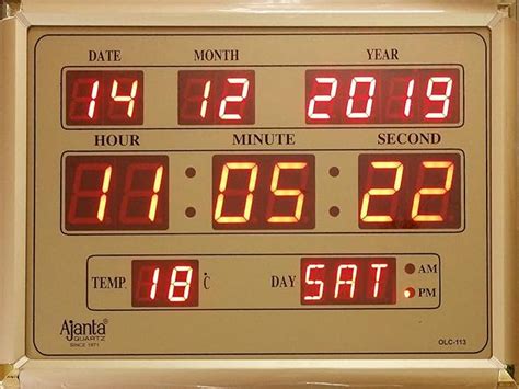 Buy Ajanta Quartz Plastic Abstract Digital LED Rectangle Wall Clock OLC ...