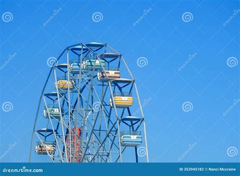 Virginia Beach Amusement Park Ferris Wheel with Blue Summer Sky ...