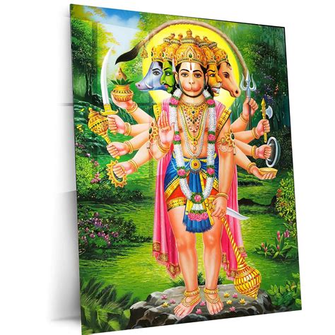 Spiritual God Metal Poster | Panchamukhi Hanuman Metal Poster | Divine ...