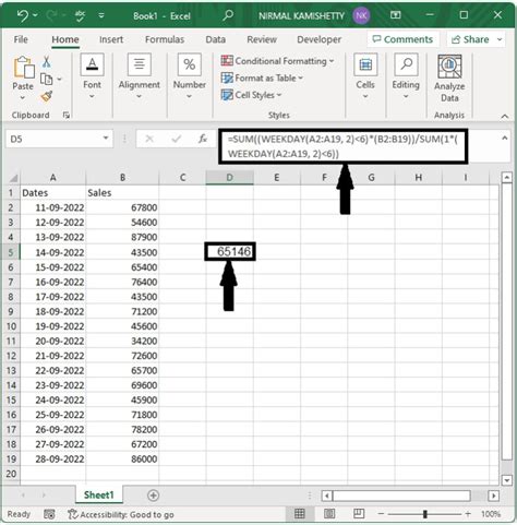 Image result for Weekend Formula Excel