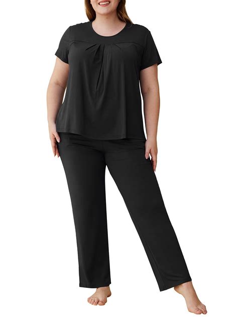 Women's Plus Size Pajama Set Soft Viscose Tops Pants Sleepwear – Latuza