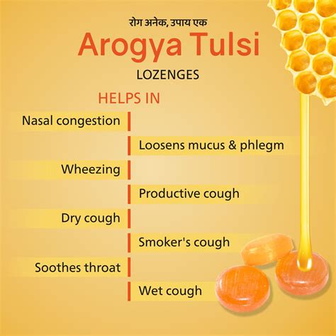 Buy AROGYA TULSI LOZENGES (HONEY LEMON FLAVOUR) 6 TAB | COUGH & SORE ...