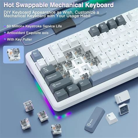 Buy AULA F87 75% Wireless Mechanical Gaming Keyboard ( Smoke Blue ...