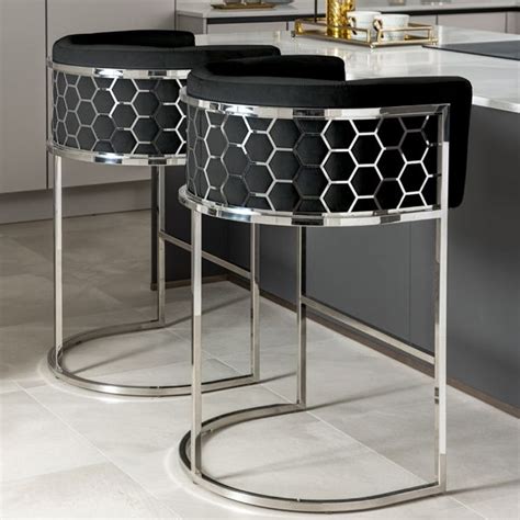 My Furniture -Alveare Bar stool - Silver - bar stool
