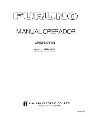 Fillable Online furuno MANUAL OPERADOR GPS/PLOTER MODELO GP1640 C ...