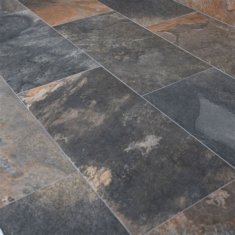 Natural Slate Effect Porcelain Multicolour 30x60cm | Tile floor, Tiles ...