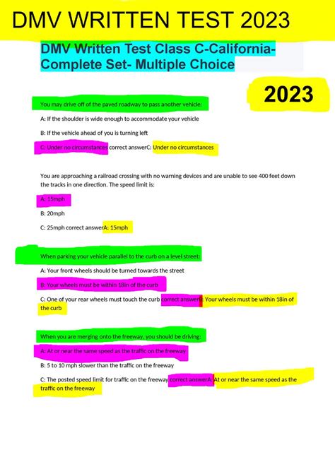 Class C Driving Test 的图像结果