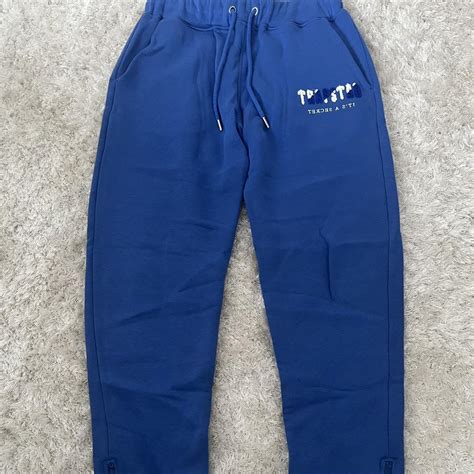 Trapstar Men's Blue and White Hoodie | Depop