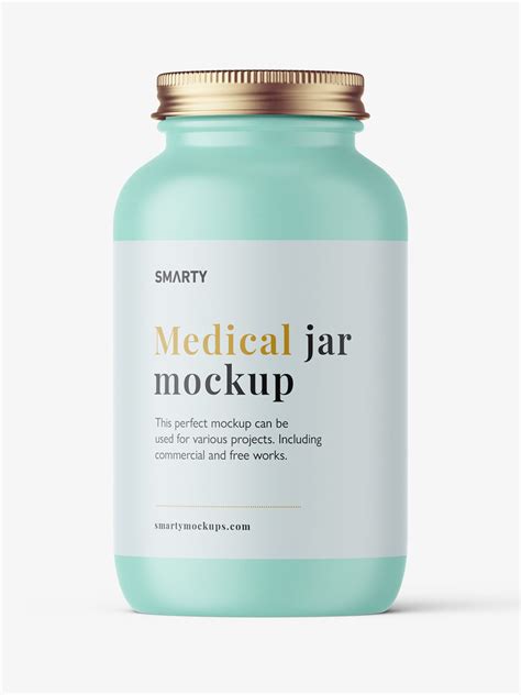 Matt Jar With Wooden Cap Mockup Psd