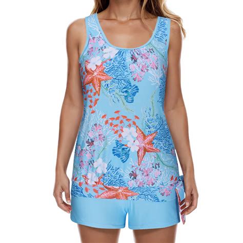 Dqueduo Women's Tankini Bathing Sporty Swimwear, 2-Piece Set, Size M ...