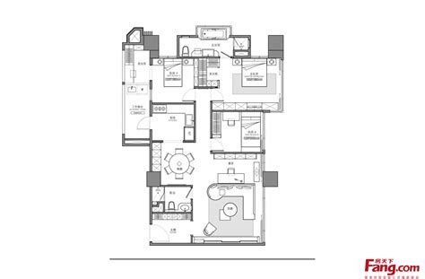 2018四室两厅两卫户型 设计-房天下装修效果图