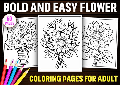 Easy Flower Coloring 75 Flower Coloring Pages: Free Cute Sheets