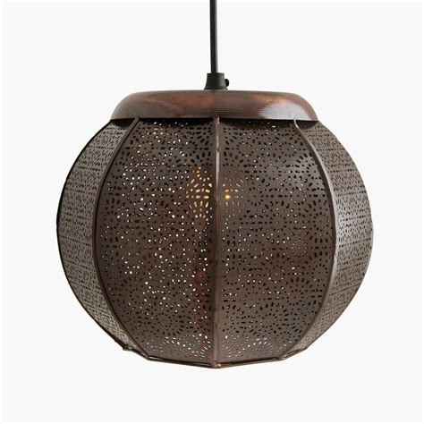 Buy HOMESAKE Corsica Brown Metal Moroccan Hanging Lamp- 19 x 20 cm from ...