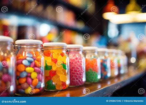 Candy Store Display Showcasing a Multicolored Array of Tempting Dragee ...