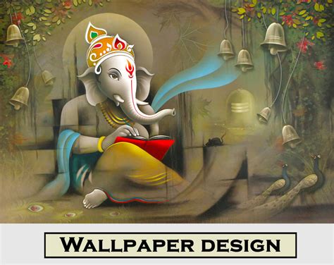 God Ganesha 3D Mural Wallpaper For Living Room – Home Decoram