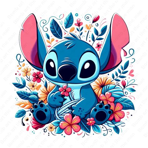 Stitch With Flowers Clipart, Cute Stitch Clipart, Stitch Png ...