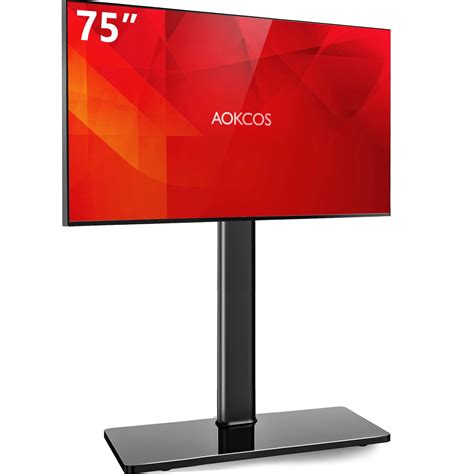 Swivel TV Floor Stand for 43-75 Inches TVs, 8 Level Height Adjustable ...