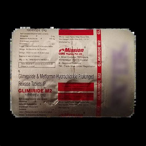 GLIMIRIDE M2 TABLET 10'S Price, Uses, Side Effects & Substitutes | Medkart